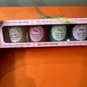 Scented Candle Set - Pink, Green, Blue, White